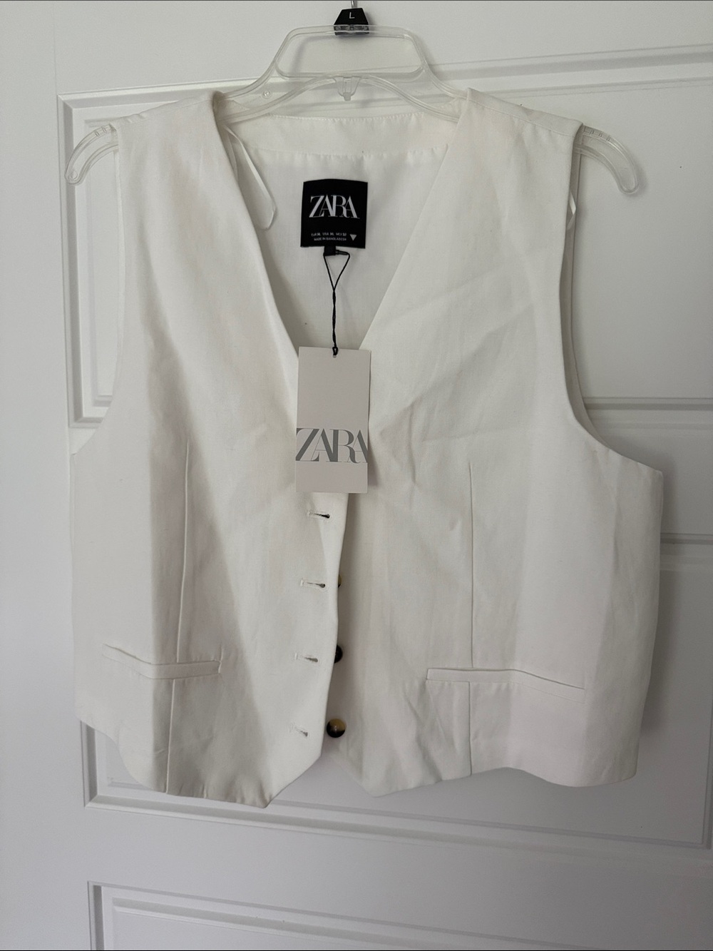 Zara White Tailored Women's Vest